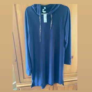 Long Sleeve Navy hooded dress